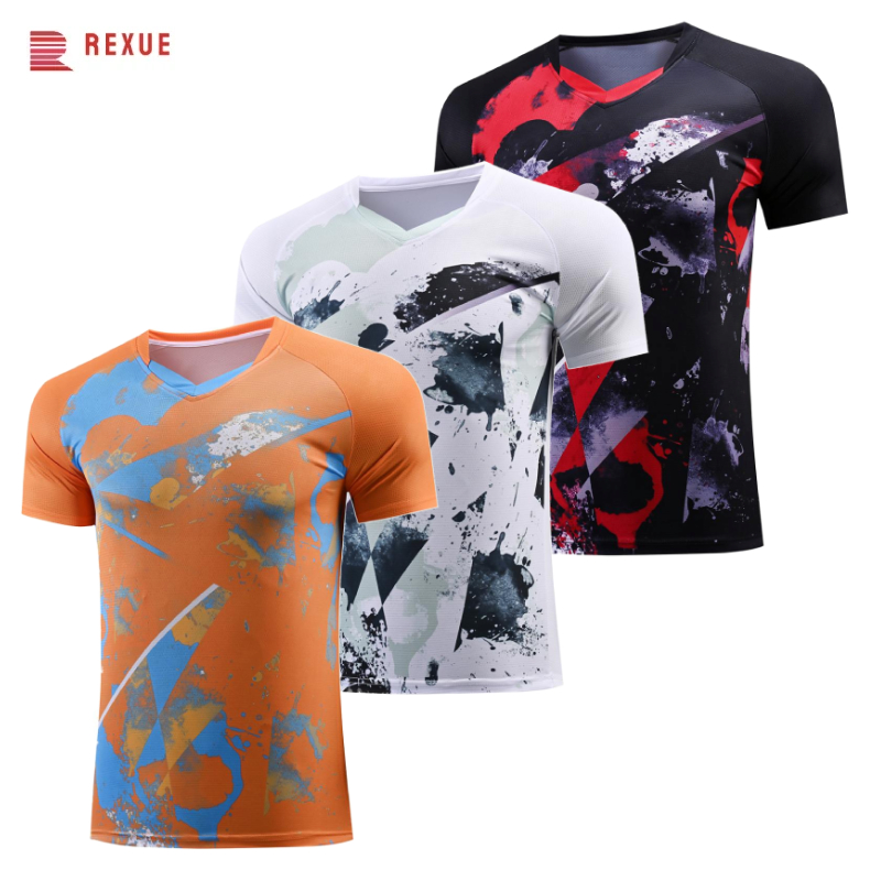 Badminton Jersey - Tafeltennis T-shirt met V-hals voor heren