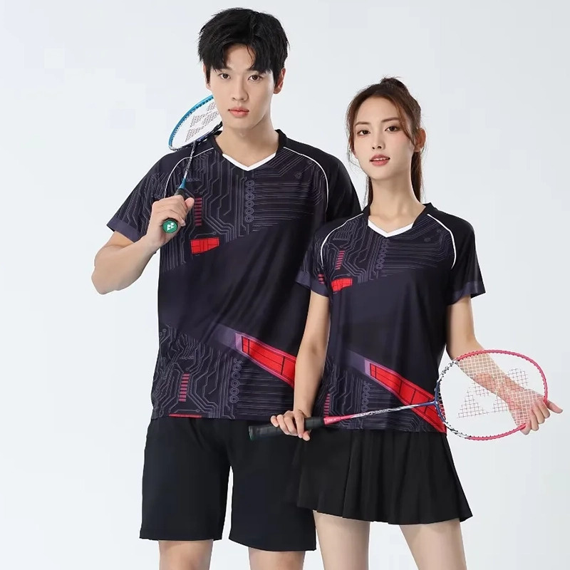 Badminton Jersey - Heren Badminton T-shirts Sneldrogend Tafeltennisshirts Mesh