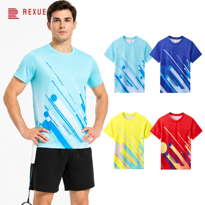 Badminton Jersey - Heren badmintonshirt, sneldrogend, ademend sport-T-shirt, 3D