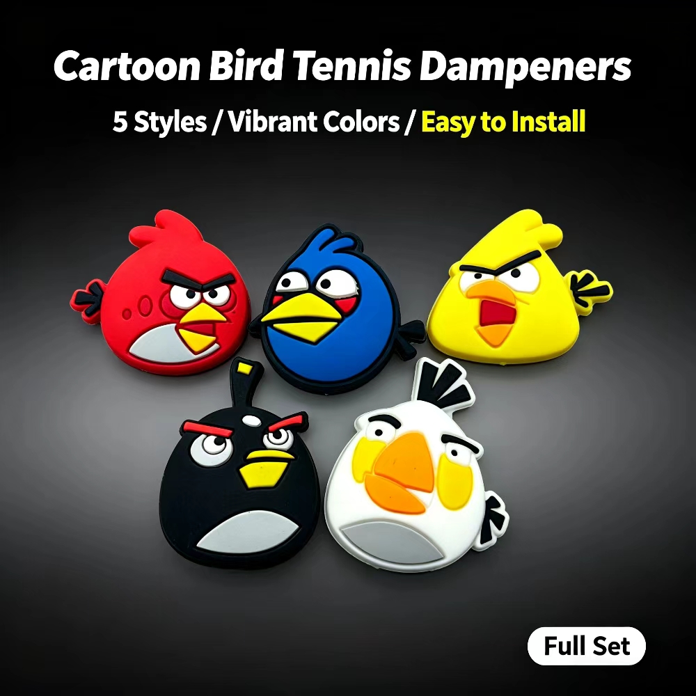 Racket Vibration Dampener - 5PCS Cartoon Vogelvorm Tennis Trillingsdemper Zachte