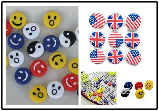 Racket Vibration Dampener - glimlach Nationale vlag Tennisracket Demper Schokdemper