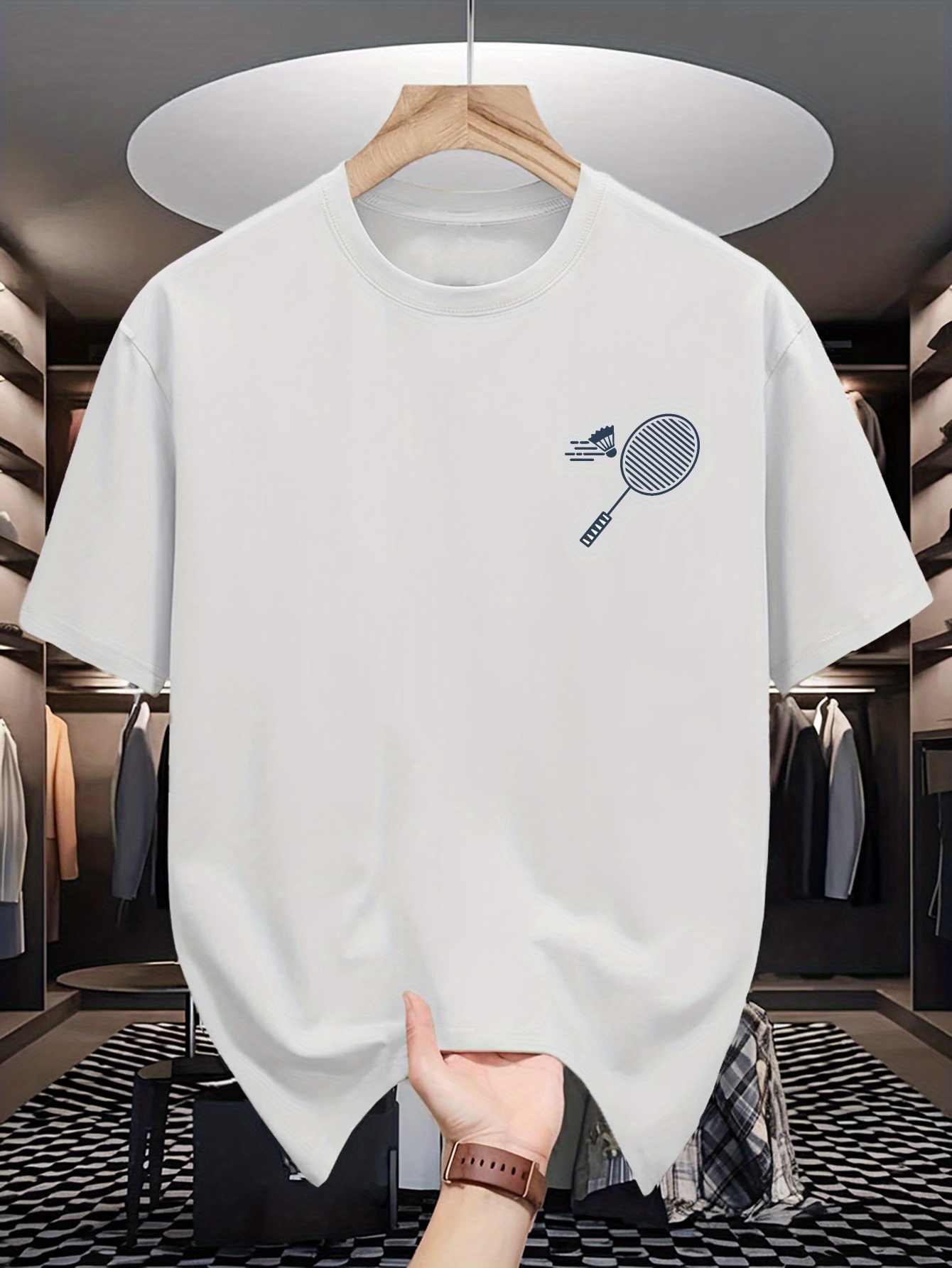 Heren T-shirt met ronde hals,  - Badminton Aesthetic recensie en prijs